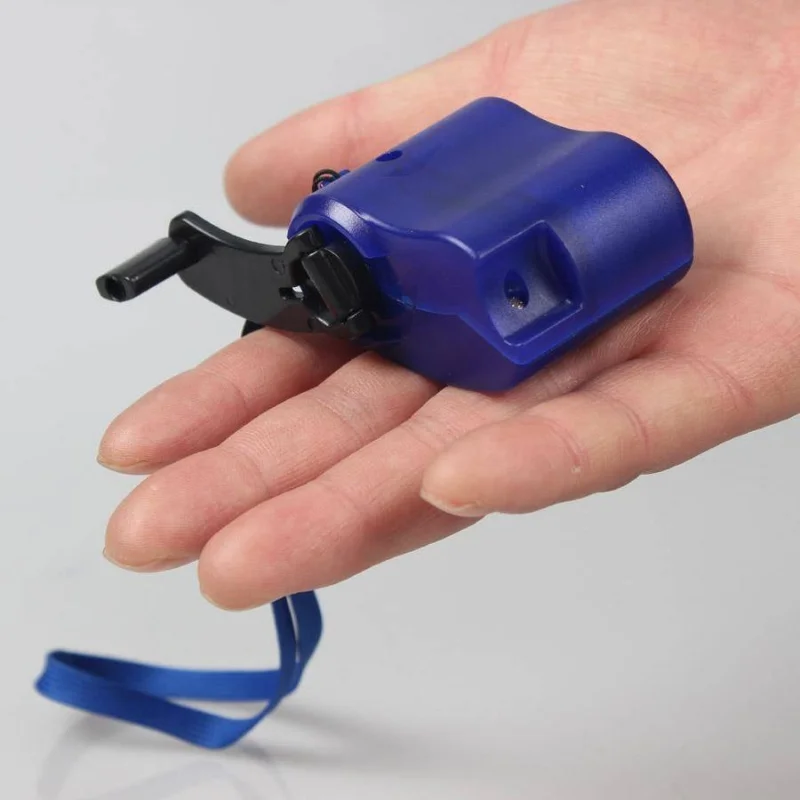 SURVIVAL DYNAMO HAND CRANK pengisi daya ponsel USB darurat dengan LED merah