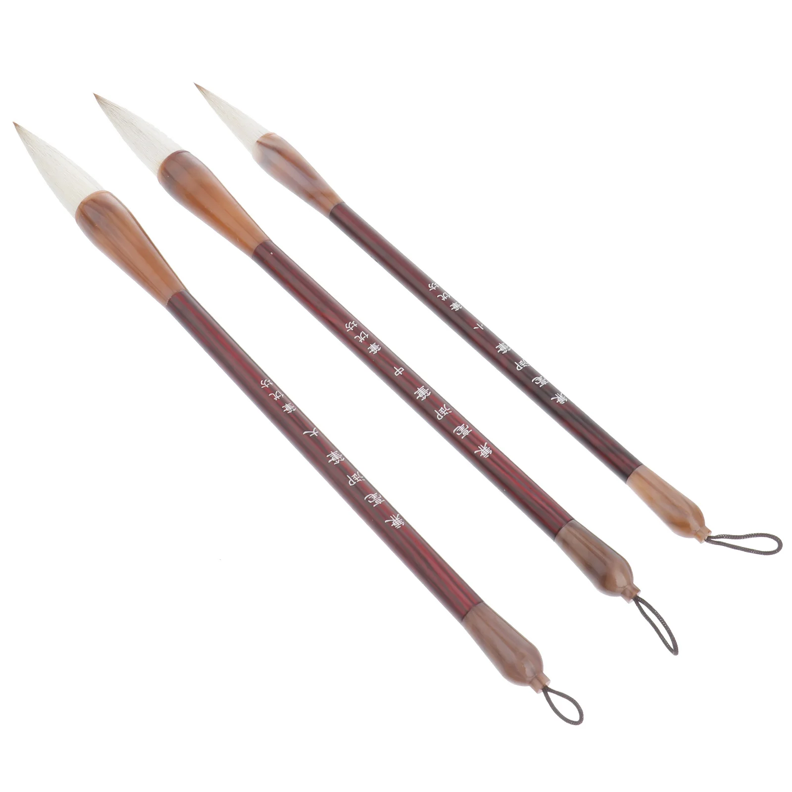 

3Pcs Chinese Calligraphy Brushes Wolf Hair Set Sizes L Traditional Writing Drawing Brush Tools for Beginners