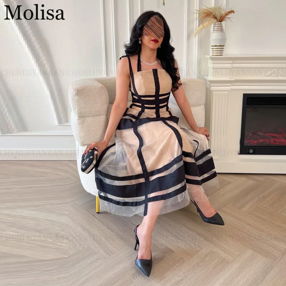 

MOLISA Modern Style Formal Occasion Dresses 2024 A-Line Halter Sleeveless Long Party Prom Evening Gowns Lace Up فساتين الحفلات