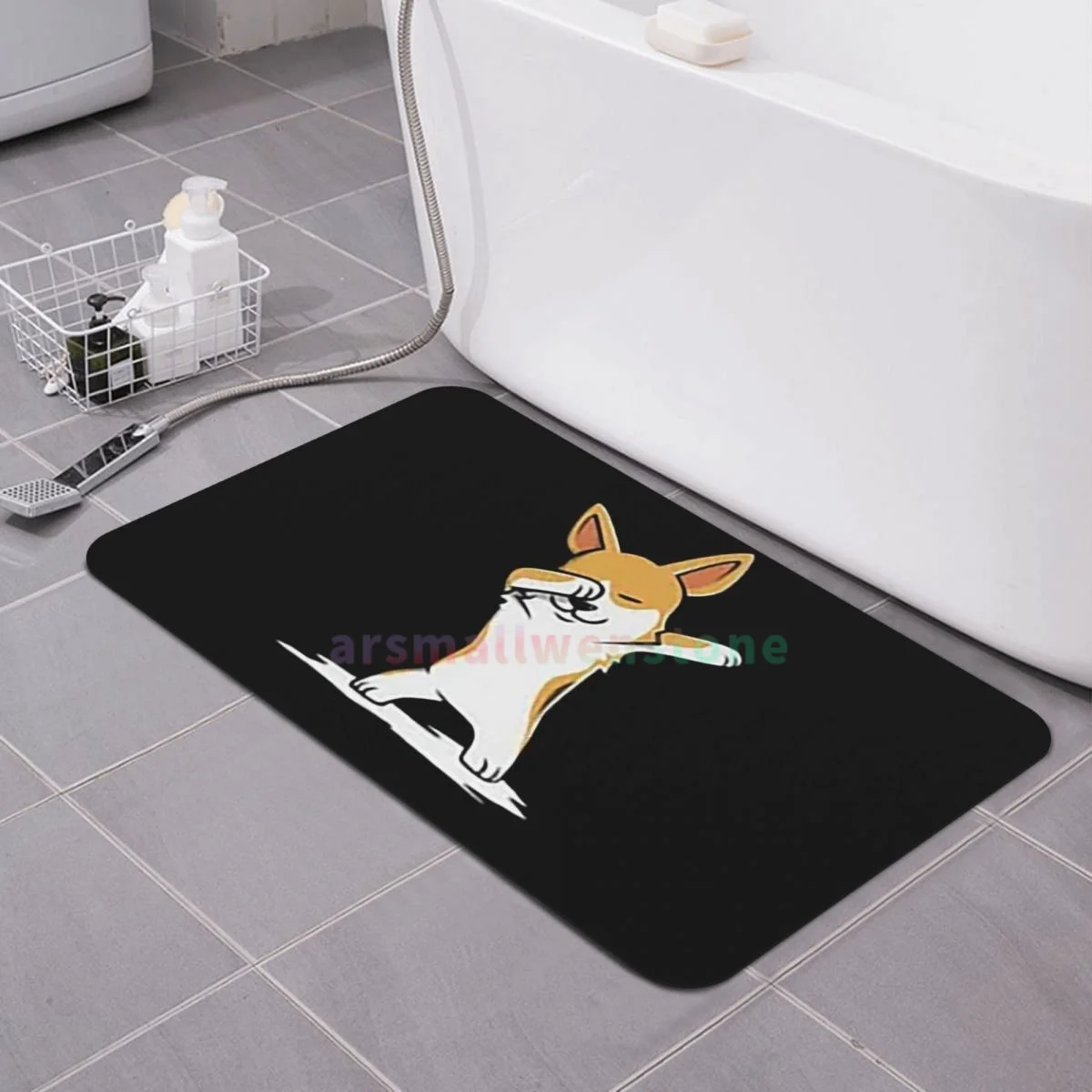 Corgi Dabbing Dog Diatom mud cushion absorbent quick drying mat bathroom door mat toilet diatomaceous earth non-slip foot mat