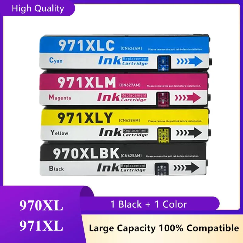 Replacement for HP 970XL 971XL Ink Cartridge 970 XL 971 XL Compatible with HP Officejet Pro X476dw X451dw X576dw X551dw