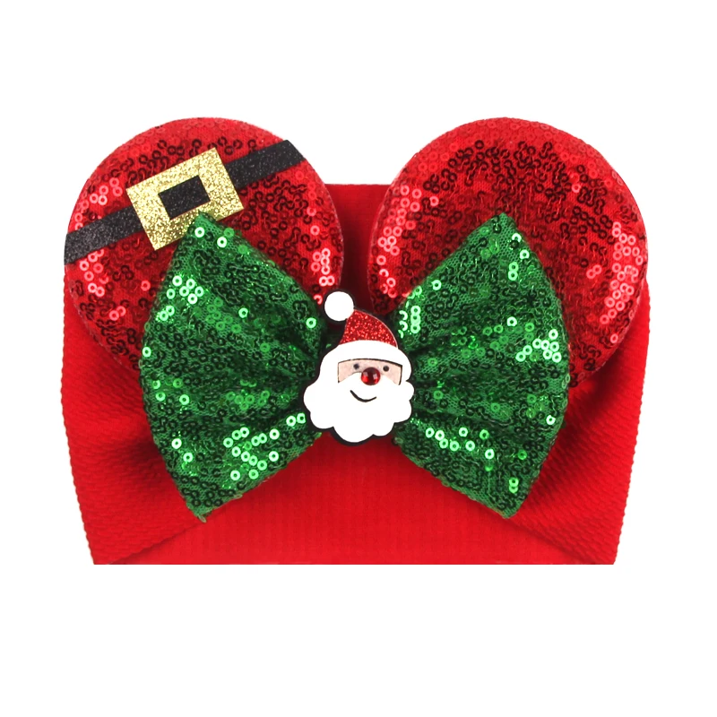 New Classics Christmas Mouse Ears Headwrap Baby Festival Sequin 5\