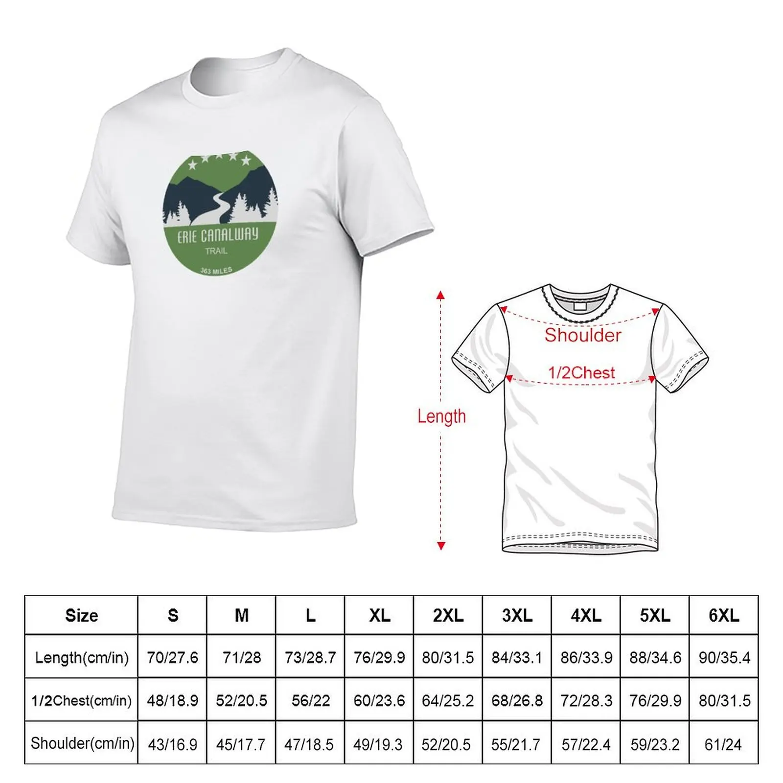 Erie Canalway Trail T-Shirt Running Gym Short Sleeve Sports Tee