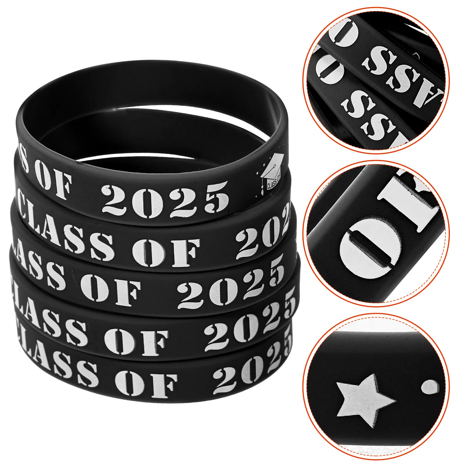 

25 шт. силиконовых браслетов для выпускного вечера, декоративные браслеты для выпускного, школьные принадлежности, силиконовые браслеты