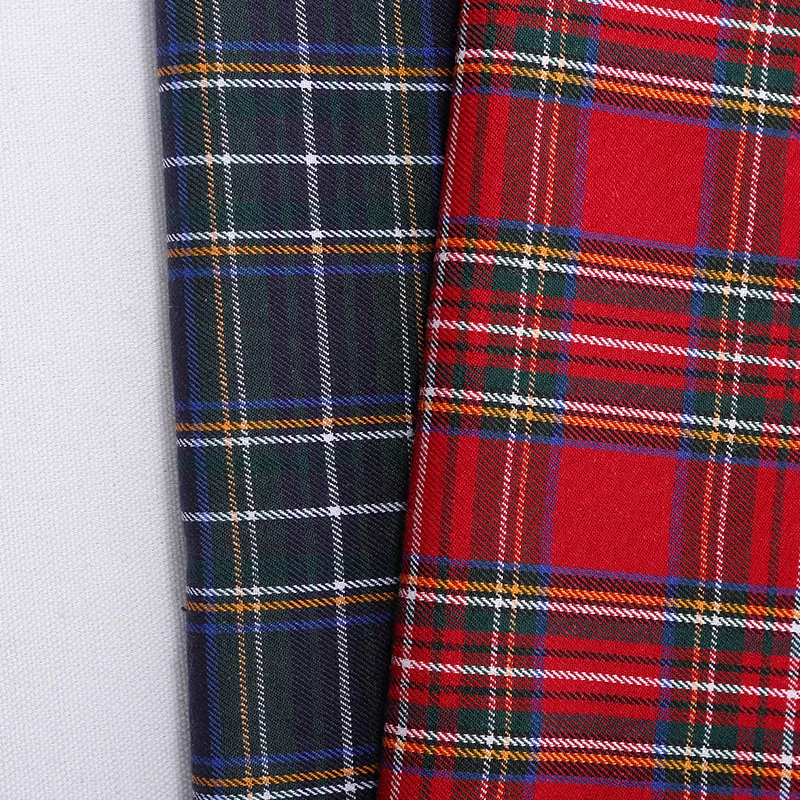 50x145cm Plaid Scottish British style TC thread weave twill color woven plaid school uniform school skirt pants fabric