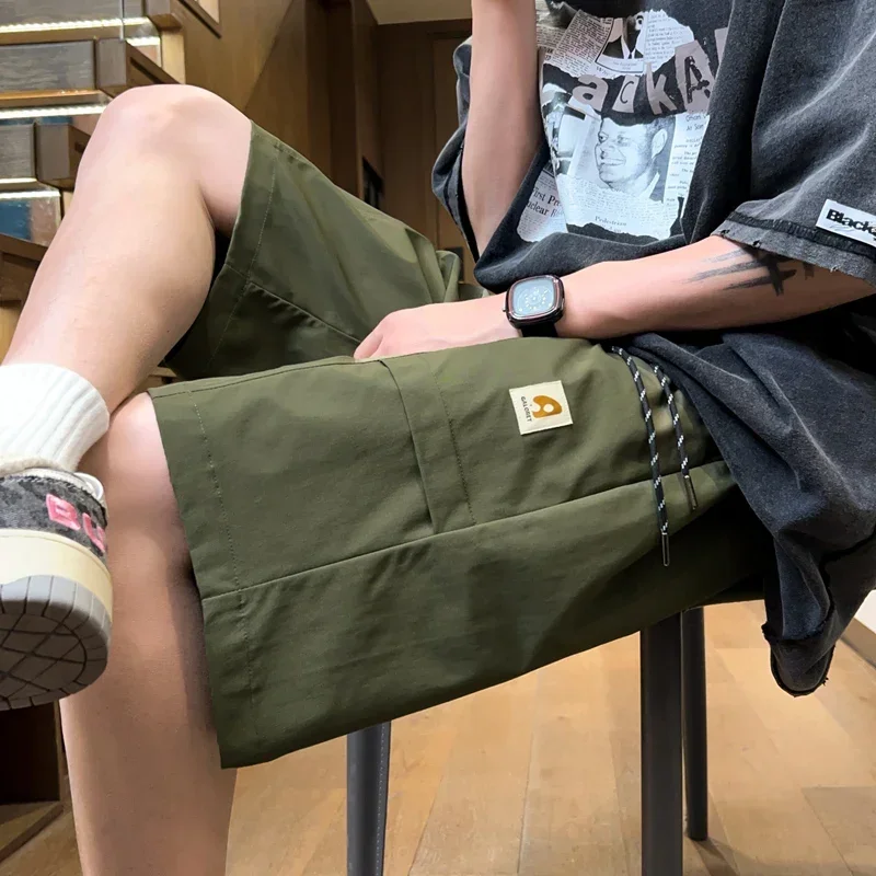 Summer Men Loose Cargo Shorts Multi-Pocket Baggy Short Pants Y2k Streetwear Kpop Military Tactical Shorts Casual Jogging Shorts