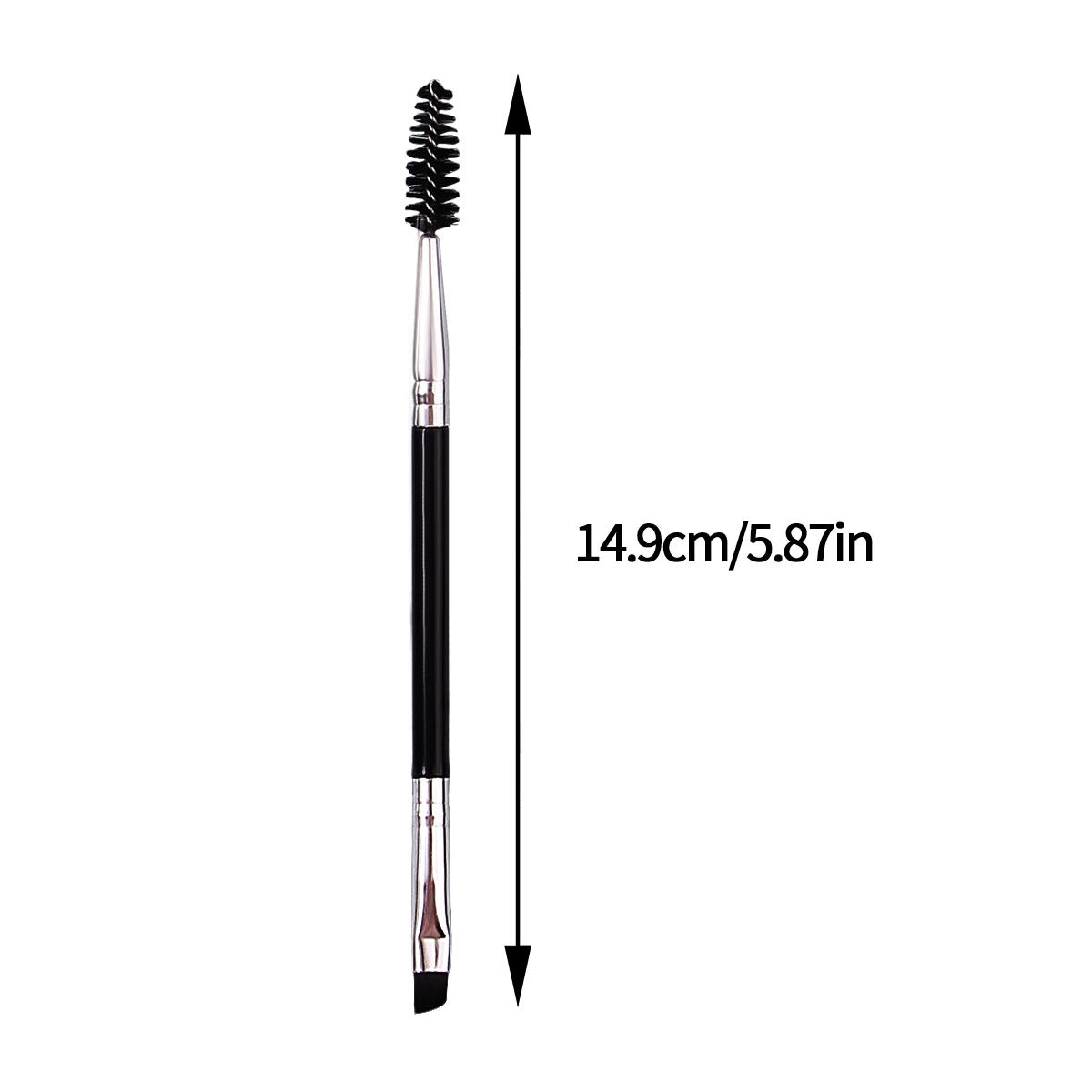 5 pezzi Pennello mascara nero a doppia testa, pennello per sopracciglia, pettine mascara, aggiornamento trucco arricciato, pennello professionale portatile per trucco occhi