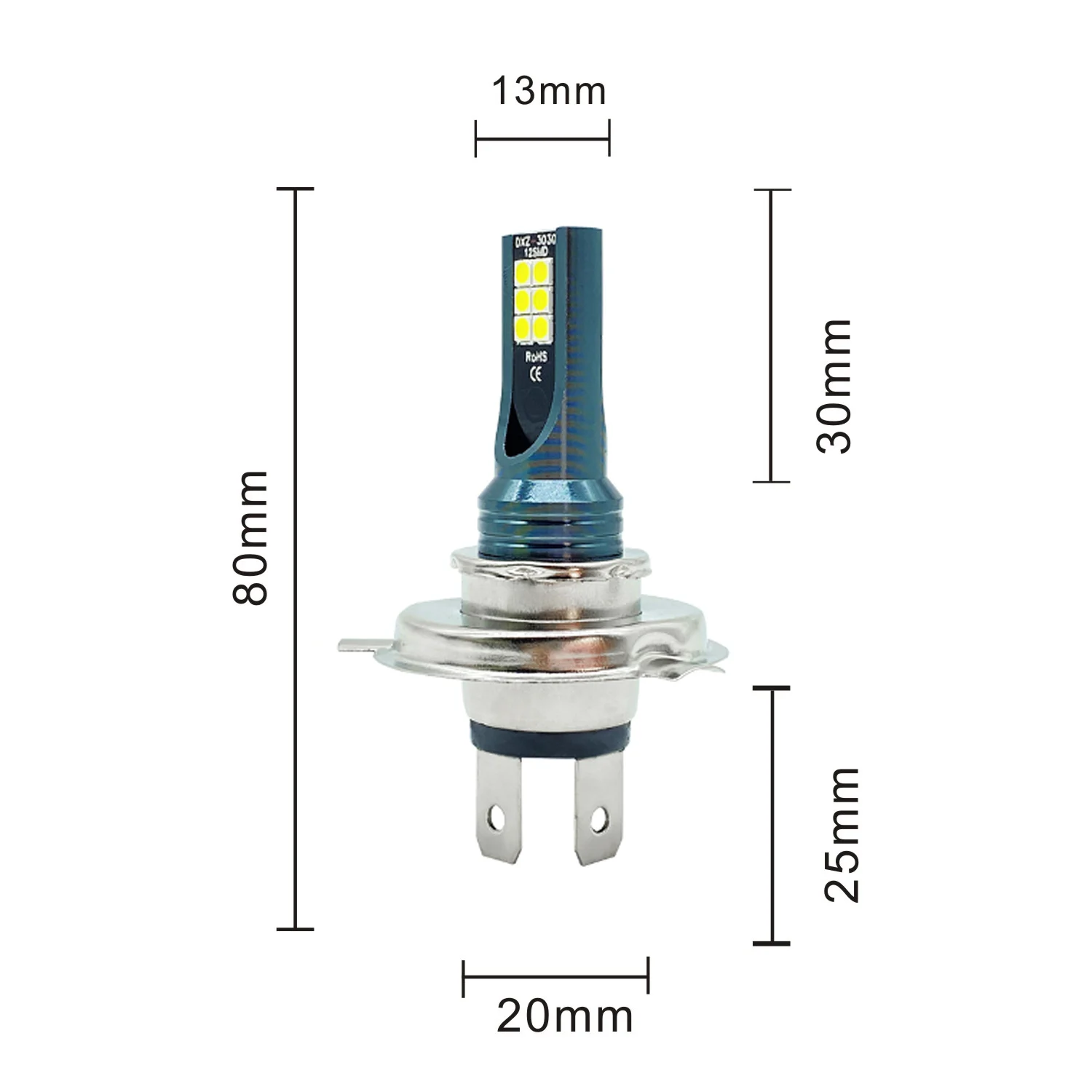 2 Stuks Led H4 H7 55W Koplamp H11 H8 H9 H10 H1 H3 Auto Mistlampen 9005 9006 Auto Rijlichten 12000lm 80W 12V 24V