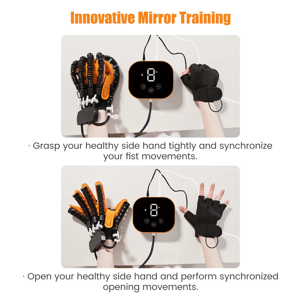 Electric Rehabilitation Hand Finger Function Rehabilitation Robot Gloves for Stroke Patients Hemiplegia Hand Trainer Finger Care