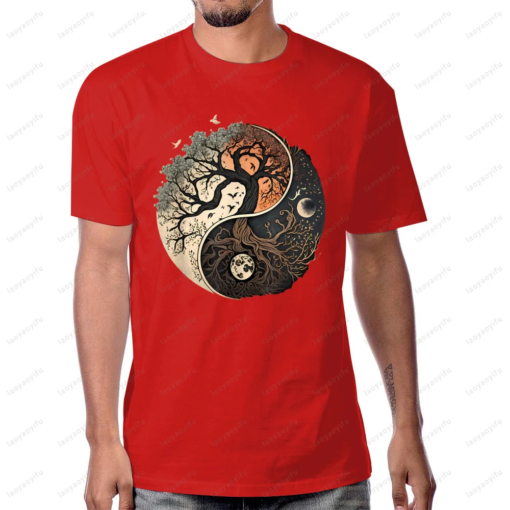 Camisetas armoniosas Árbol de la vida Yin Yang Yoga camiseta clásica moda Casual ropa de calle Harajuku respirar comodidad camisetas de manga corta