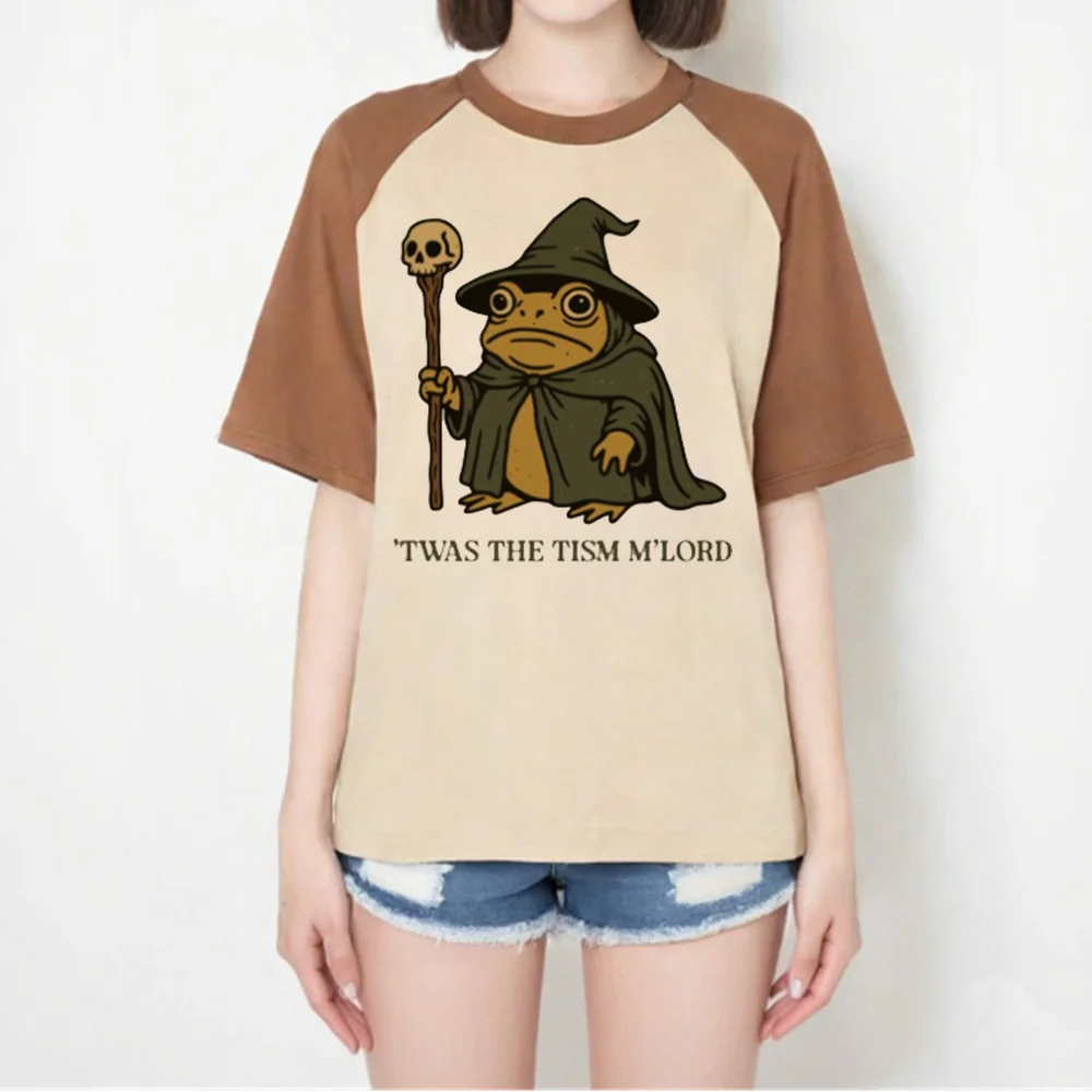 Twas the 'tism M'lord Funny Wizard Frog Autism shirt women aesthetic Psychedelic Pastel tshirt 80s harajuku women aesthetic