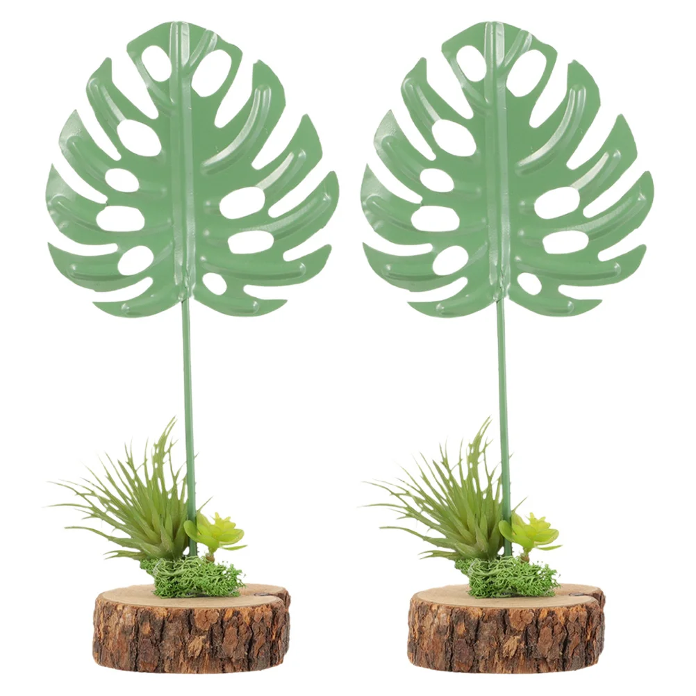 

2pcs Artificial Monstera Plant Tall Faux Plants For Indoor Outdoor Home Office Decor Resin Fake Tropical Tree Simulated Potted