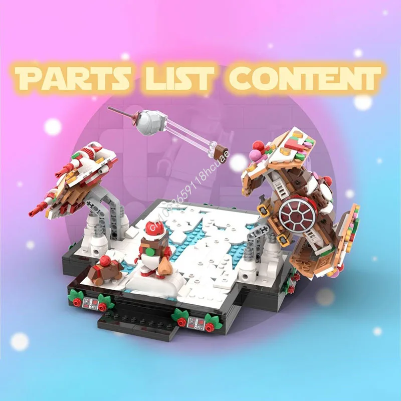 

776 деталей MOC Star Battle 40806: Модель-диорама Пряничного AT-AT Walker, конструктор для самостоятельной сборки, игрушки для детей, рождественские подарки