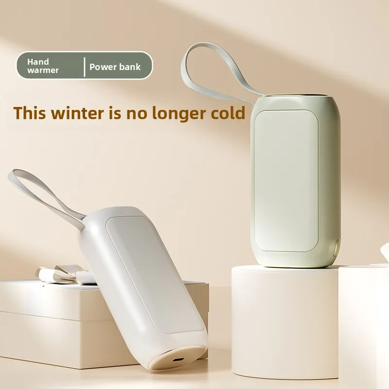 

USB Charging Detachable Hand Warmer, Digital Temperature Display Portable Heater Power Bank Lanyard 2 In 1