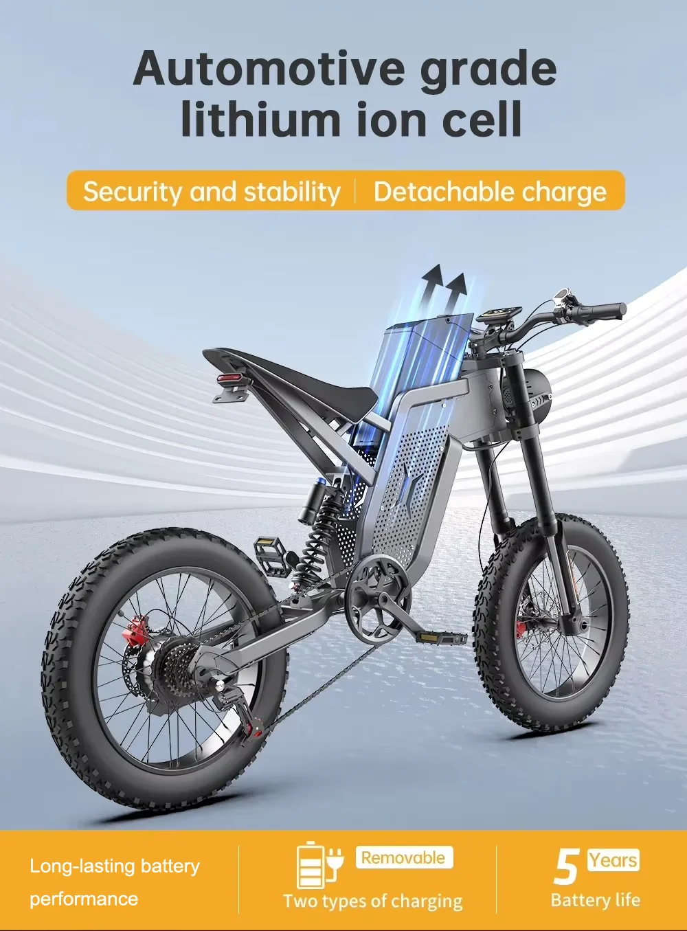 EKXBike X21 Volwassen E-bike: 2000W, 48V35AH Batterij, 55km/u, 20"*4.0 Off-road Banden, Perfect voor Sneeuw & Bergterrein
