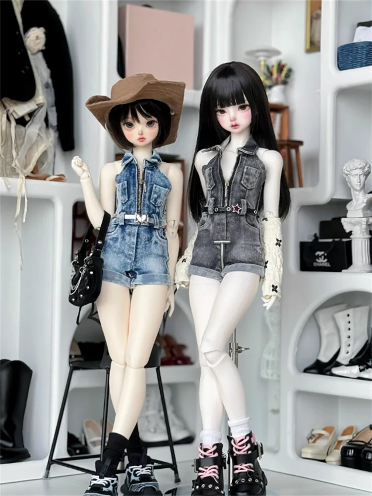 1/4 MSD MDD Doll One-piece Denim Shorts For BJD Doll Clothing Accessories(No Doll)