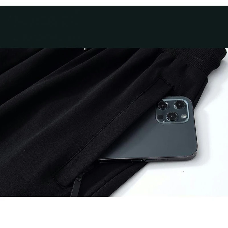 ฤดูใบไม้ผลิและฤดูใบไม้ร่วงใหม่สบายๆกางเกงผู้ชายสีทึบแฟชั่นกีฬากางเกงหลวม Sweatpants กางเกงตรง PLUS ขนาดยาวกางเกง