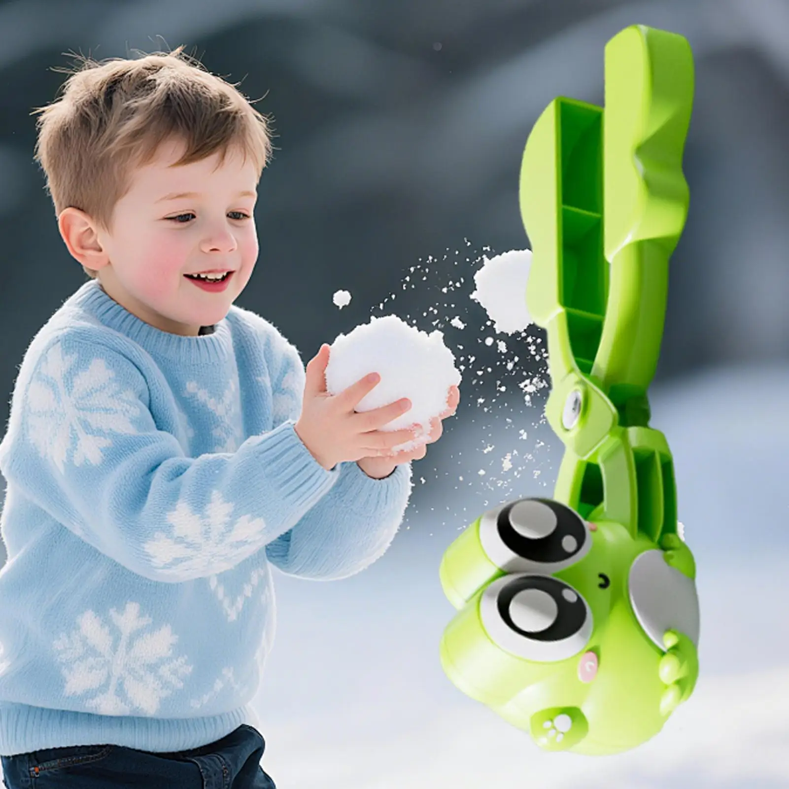 1個 動物雪玉メーカークリップ 可愛い鶏型雪玉ツール 握りやすいおもちゃ 子供用 屋外 冬の楽しみ