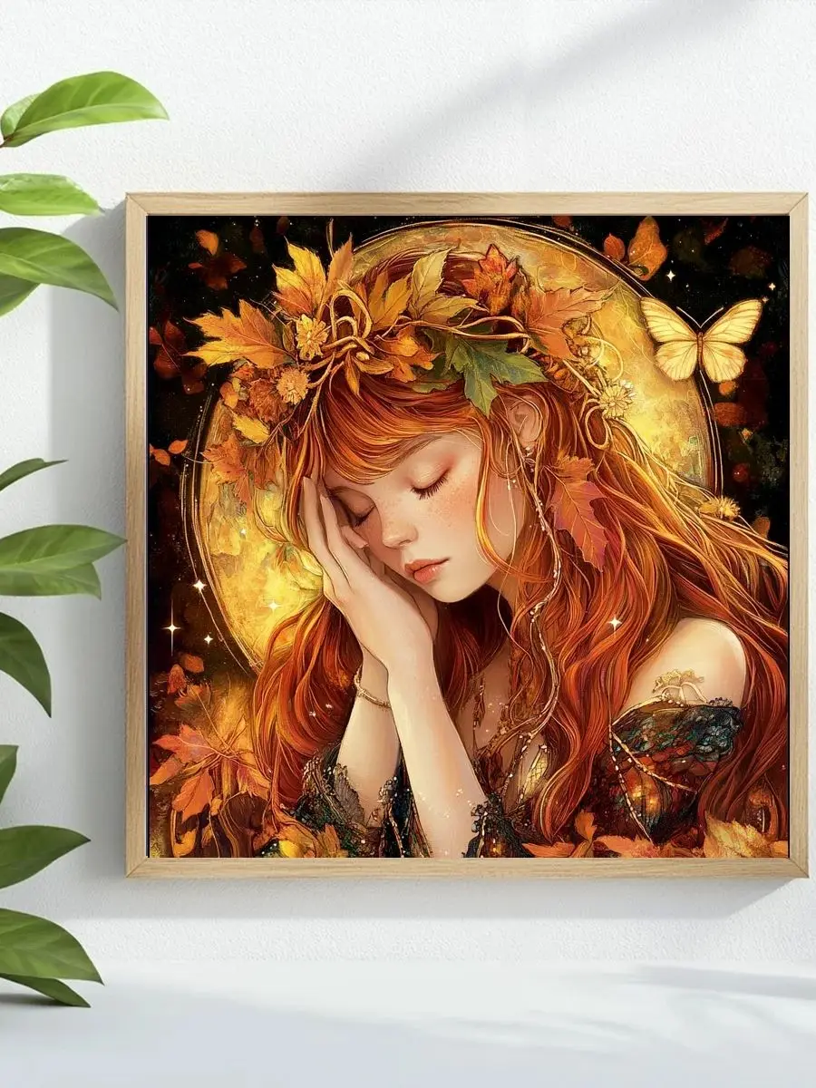 Schlafender Engel 40X40CM/15,74 Zoll Kreuzstich-Set DIY 11CT/14CT Stickerei Neuheit Bastelzubehör für Geschenke – Detail 1