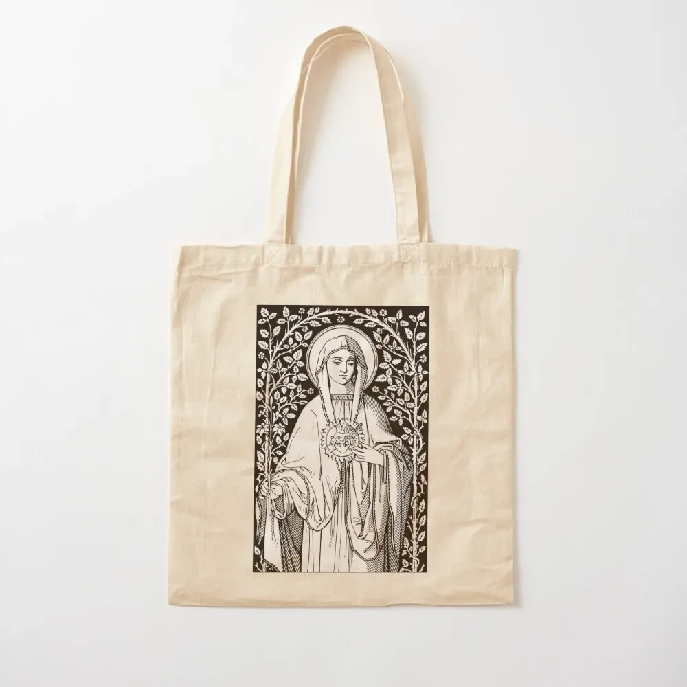 

Vintage Virgin Mary Catholic Tote Bag tote bag screen cloth bag woman tote women free delivery bags
