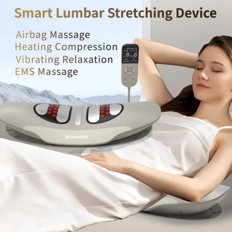Electric Lumbar Traction Multifunctional Back Traction Device with Dynamic Airbag Traction Vibration and Heating EMS Massager view 2