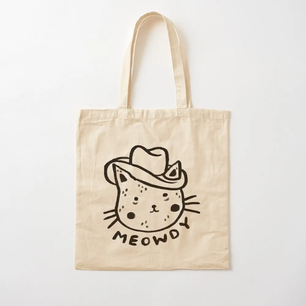 Meowdy Cat Tote Bag Handbags Fabric bag tote bag canvas