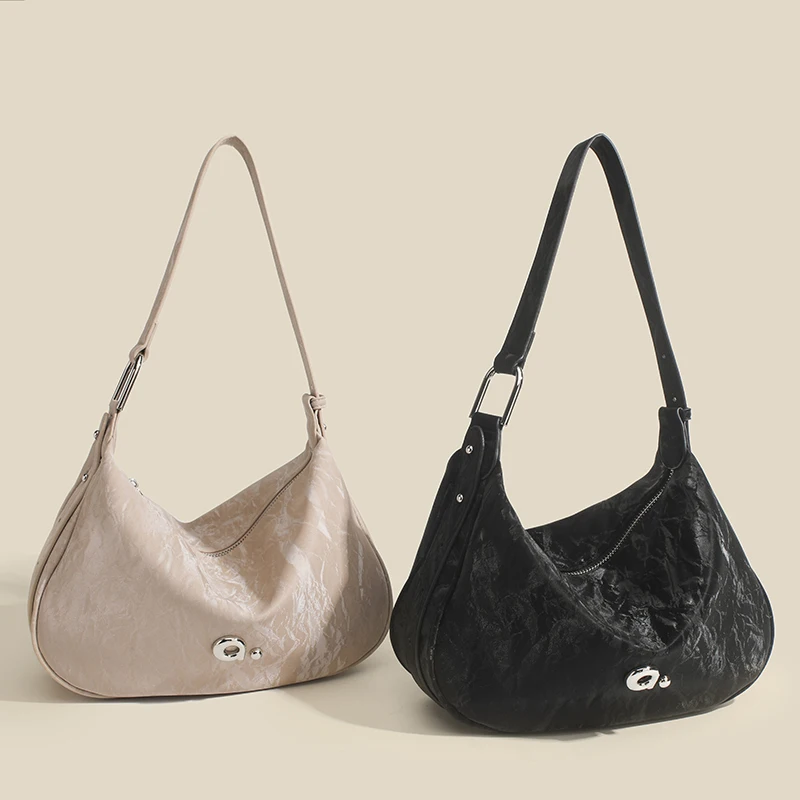 

Dave&Di New Bag Women Pu Leather Fashionable Women's Commuting Leisure Underarm Bag Girls