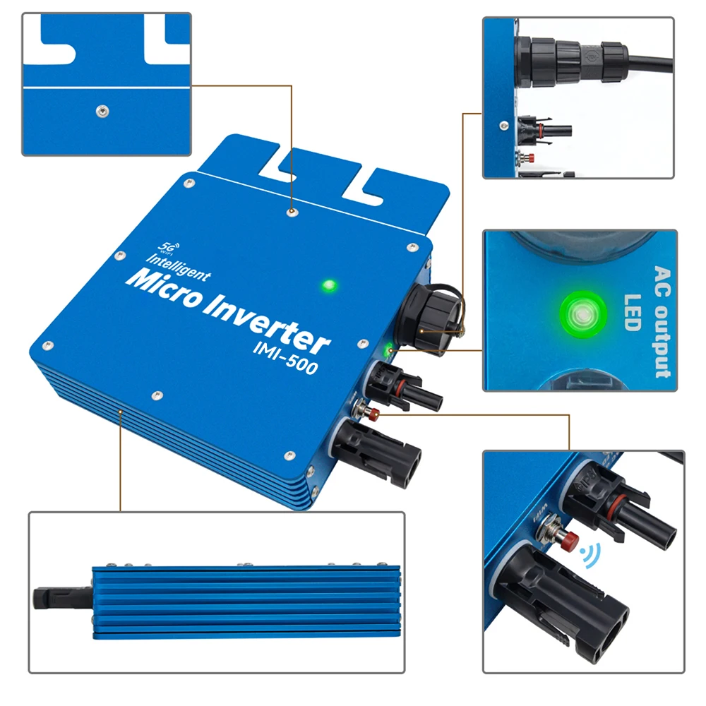 Imagem -03 - Inversor Solar Inteligente 500w Entrada 2250vdc Microinversor Grid Tie com Função Wifi para 120vac ou 230vac Home Grid