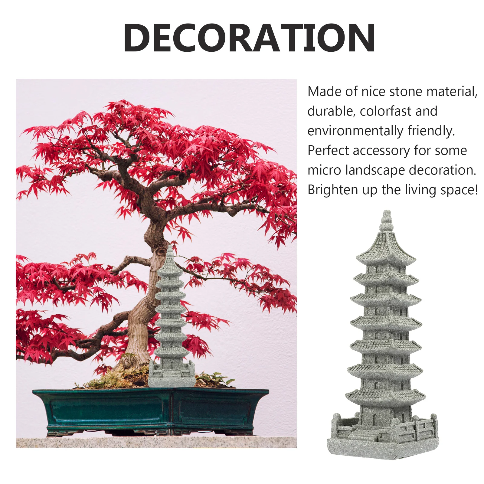 Model Wenchang Tower Ornament Masonry Decor Strip Stone Traction Simulation Bonsai Decors