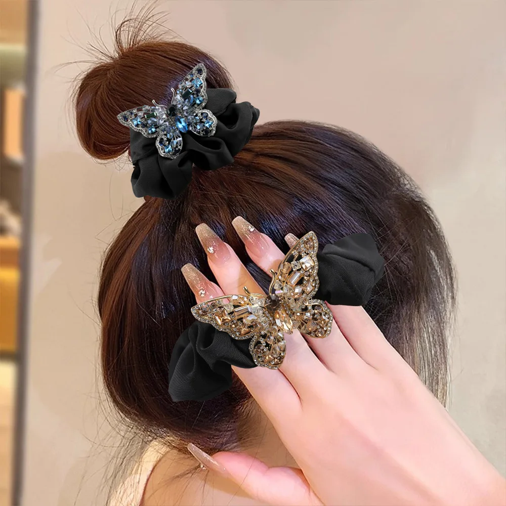 Fashionable Elegant Butterfly Large Intestine Hair Loop High Elasticity Hair Accessories Hair String