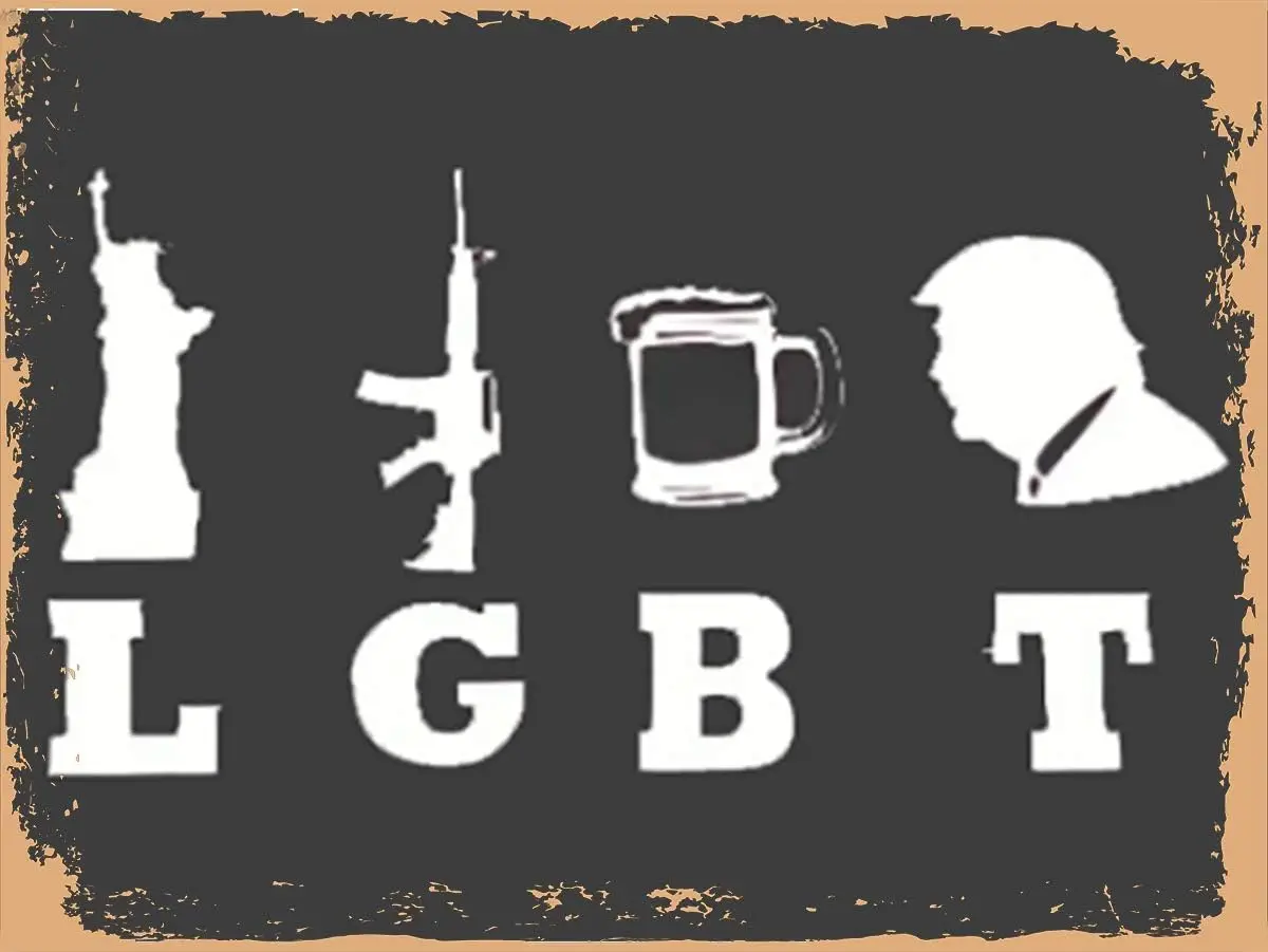 1p,LGBT Liberty Guns Beer Trump Retro Metal Tin Sign Vintage Sign for Home Coffee Wall Decor  Inch