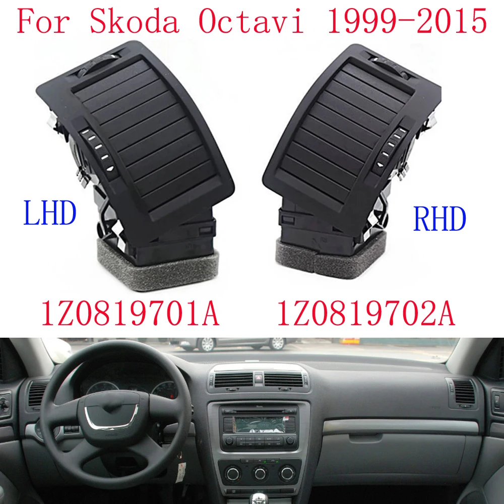 

HUIYAN Left Right Black Air Vent Outlet Free Tool For Skoda Octavi 1999-2015 1Z0819701A 1Z0819702A