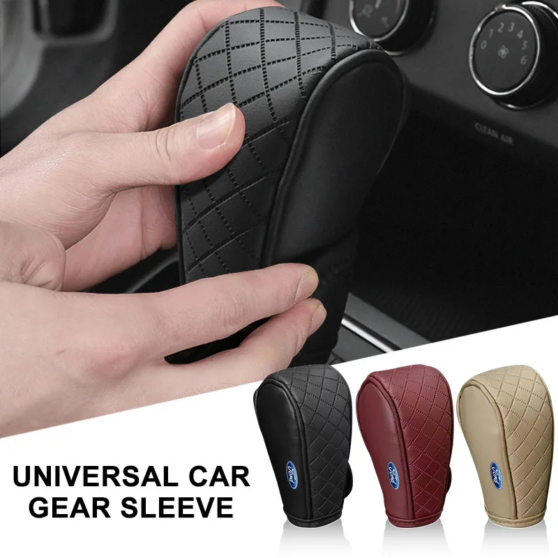 

1Pcs PU Leather Non-slip Wear-resistant Car Shift Handle Cover For Ford Focus Mondeo Kuga Fiesta MK7 Escort Explorer Edge 4 MK2