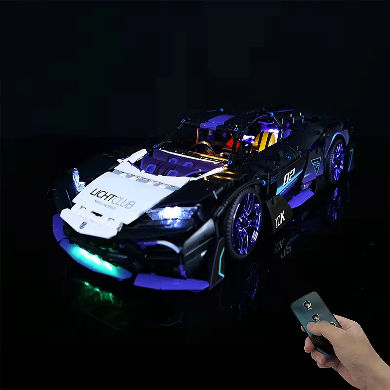 Zestaw oświetlenia LED RC DIY do technicznego samochodu sportowego LEGO 88020 (tylko światło LED, bez modelu klocków)