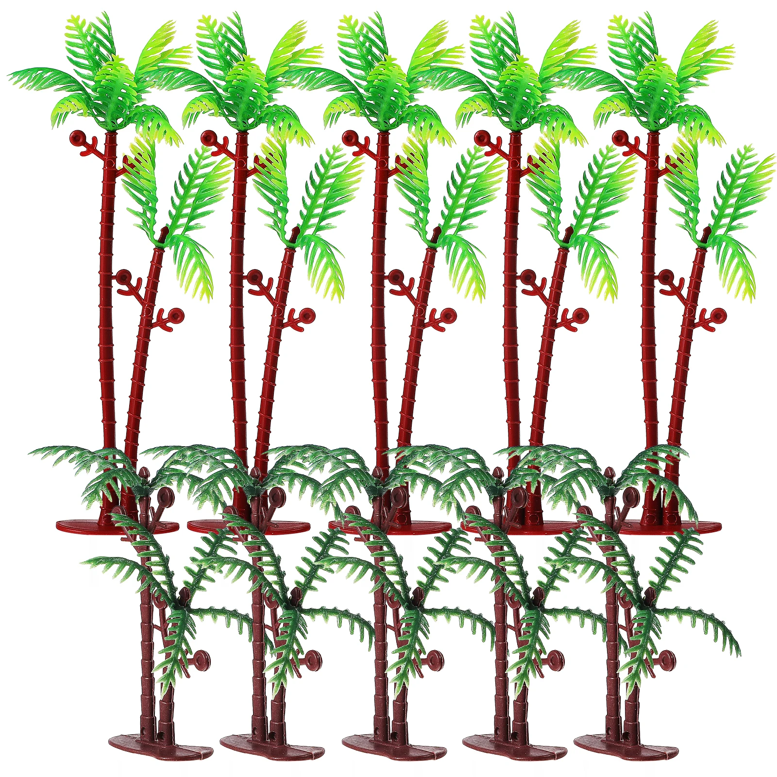 

10pcs Artificial Coconut Trees Fake Palm Decor Tropical Plants Simulation Decorations Props Luau Party Favors Cake Topper