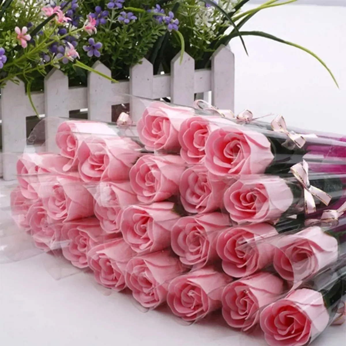 Artificial Rose Soap Flower Bouquet - Pink, Never Wither, Perfect for Interior Decoration & Gifts