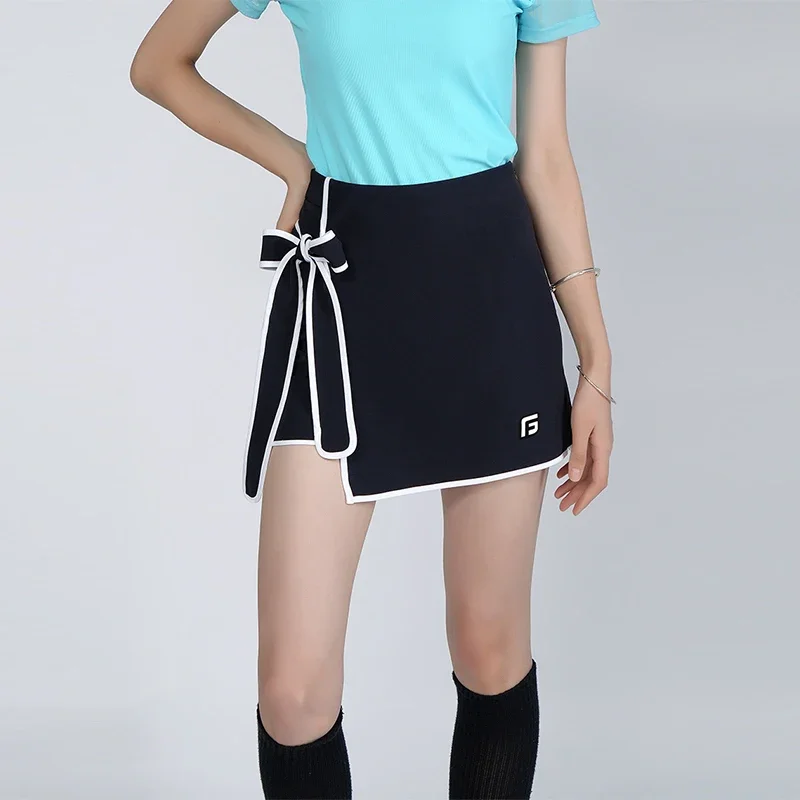 Golfistka letnia dama oddychająca golfowa kulotta z muszką damskie antyeksponujące spódnice golfowe koreańskie wąskie sportowe spodenki XS-XXL — zdjęcie 5