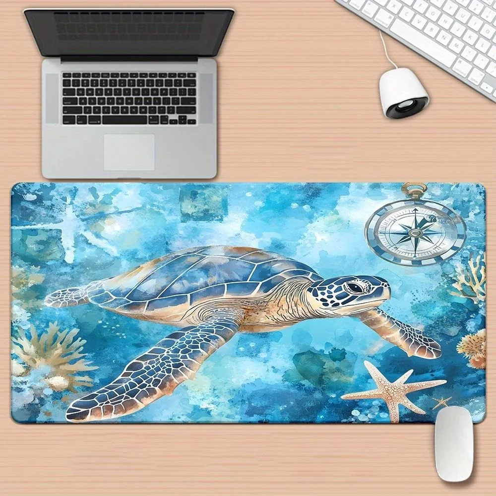 Ocean-themed turtle mouse pad/keypad, equipped with a non-slip rubber base alfombrillas gaming tapis de souris