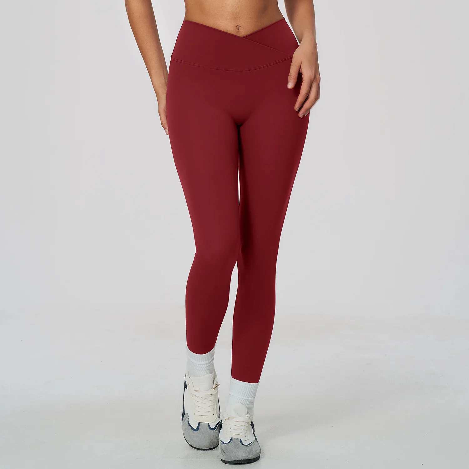 Women Yoga Pants High Waist Crossover Scrunch Leggings Slim Fit Workout Gym Tights Running Breathable Stretchy Comfy Sportswear
