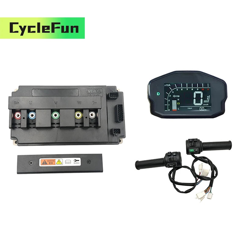 

EM-150 Sine Wave BLDC Controller Kit DUN/VOTOL 150A 3KW 4KW with DKD LCD One-Lin Speedometer and T08 Throttle Kits
