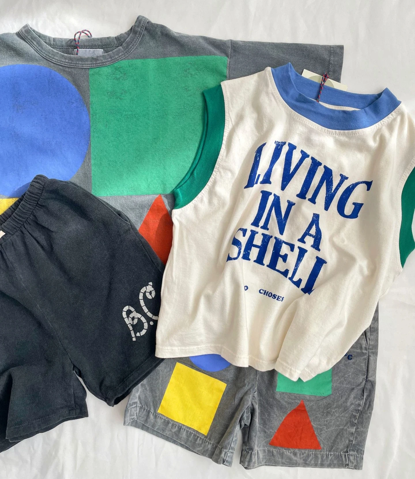 Summer Korea Style Kids T-shirt Casual Cartoon Letter Print Short Sleeve Boys & Girls Fun Top Children's Vest Versatile Clothing