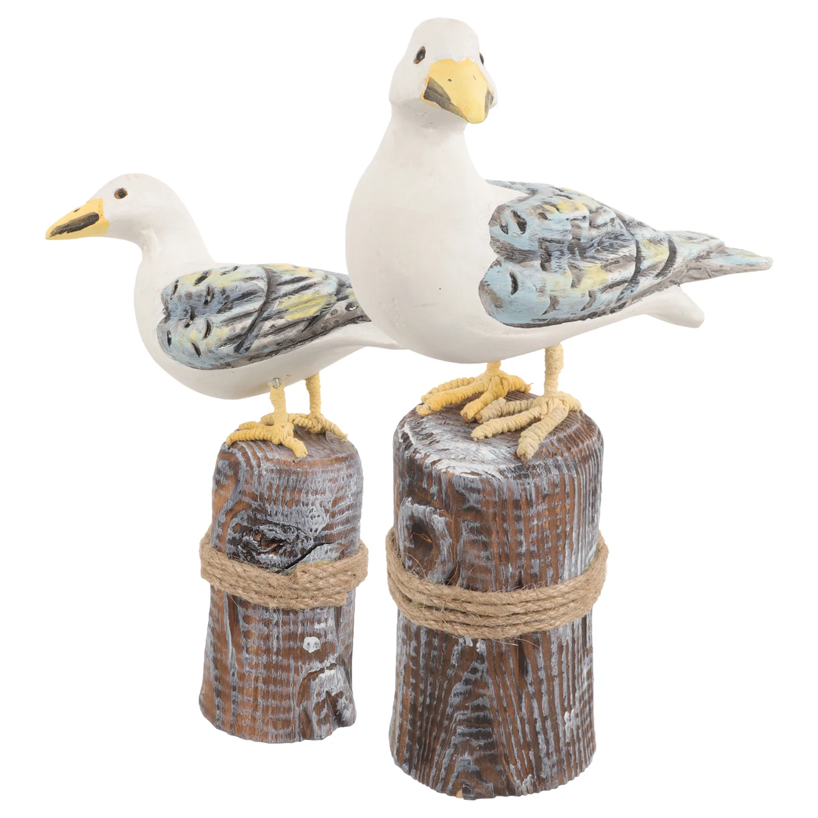 

2Pcs Wooden Bird Shape Ornaments Mediterranean Craft Coastal Decorations for Home Desk Decoration Living Room Bedroom
