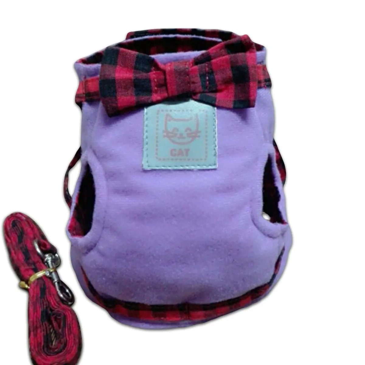 

Adjustable Mesh Harness Vest With Bowknot Cats Vest Harness And Leash Set For Cats Size L (Purple)