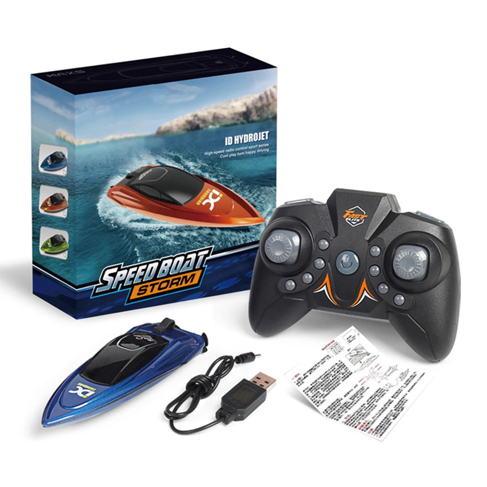 ABS Mini Rc Boat 5km/h Radio Remote Controlled High Speed Ship With Led Light Palm-boat Summer Water Toy Pool Toys Models Gifts