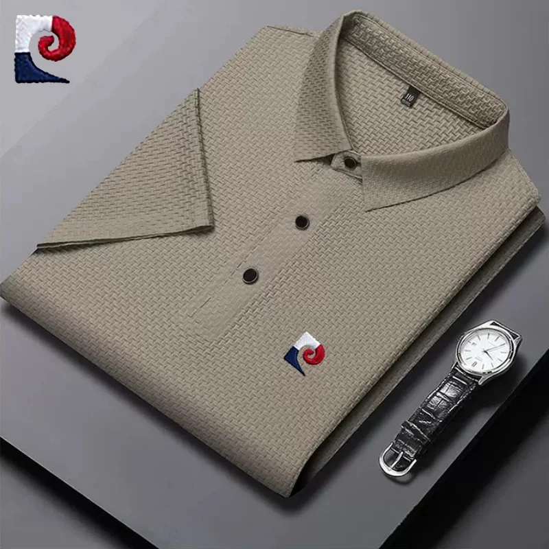 New summer high-quality short sleeved polo shirt for men, trendy, fashionable, casual, breathable and cool top