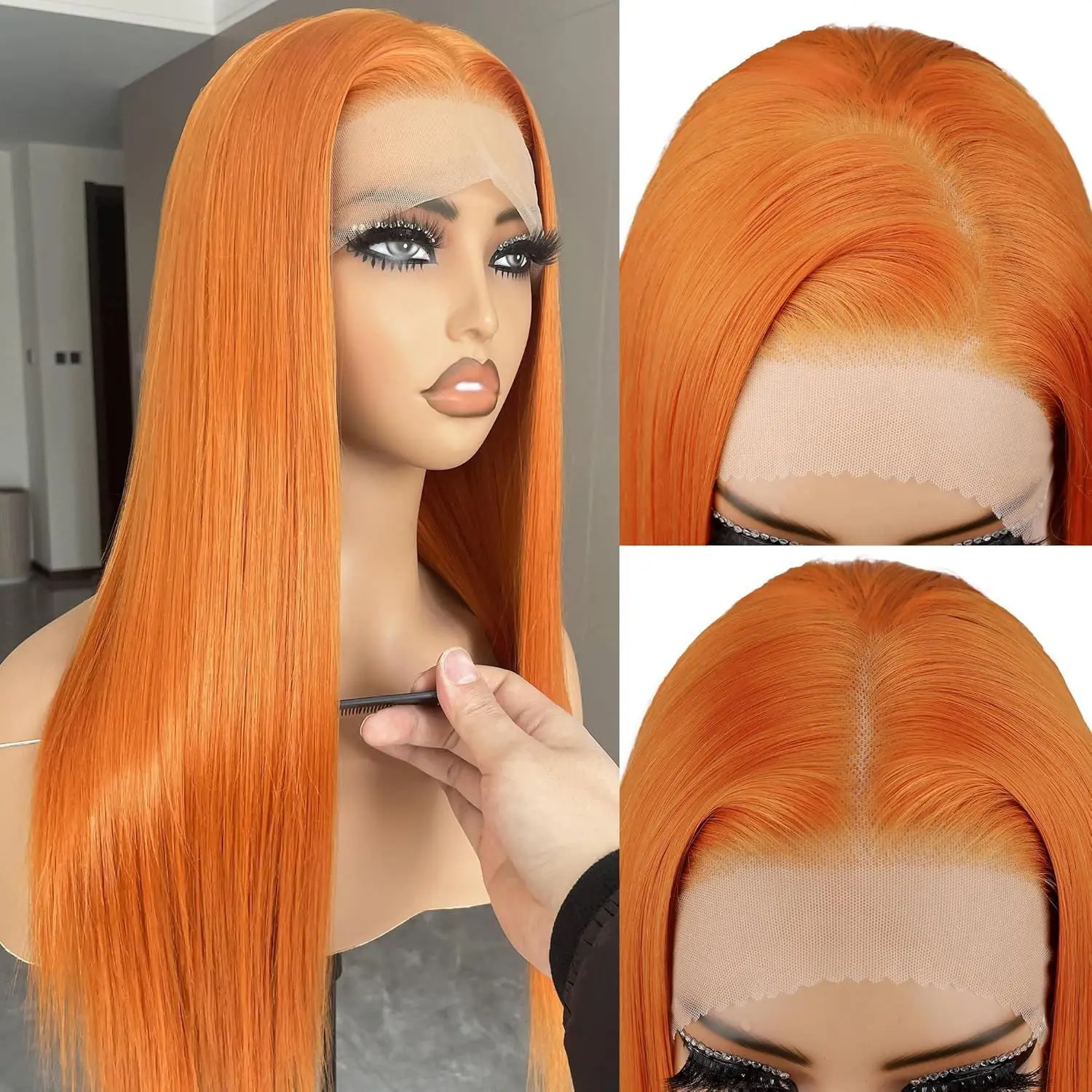 Mother's Day Gift, Simple Style Long Straight Hair Design With Different Color Wigs, Full Hair Set
