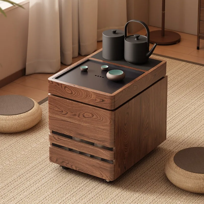 

Removable tea table balcony tea side cabinet solid wood small tea table side tatami small coffee table