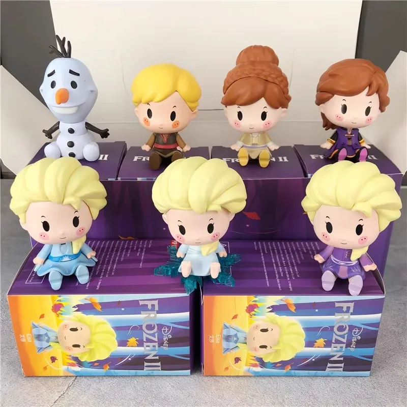 

7 шт./компл. Q-версия «Холодное сердце», Олаф, Эльза, Анна, принцесса, экшн-фигурка, мультяшная модель Диснея, украшение для рабочего стола, подарок на день рождения