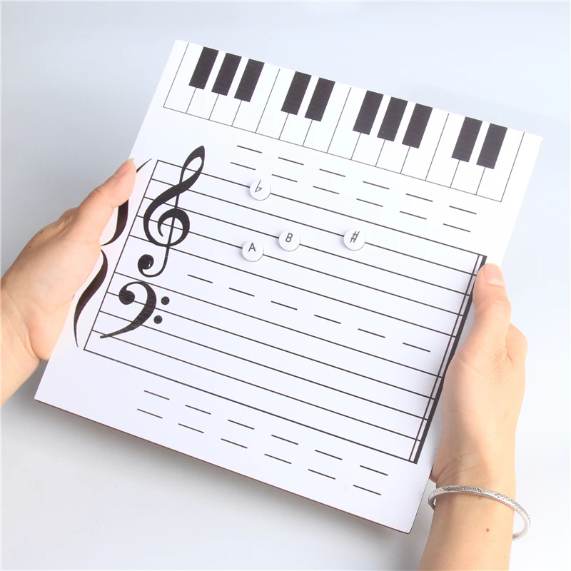 Music Grand Staff Dry Erase Magnetic Whiteboard With Dry Erase Marker Musical Notes Lapboard for Kids Students