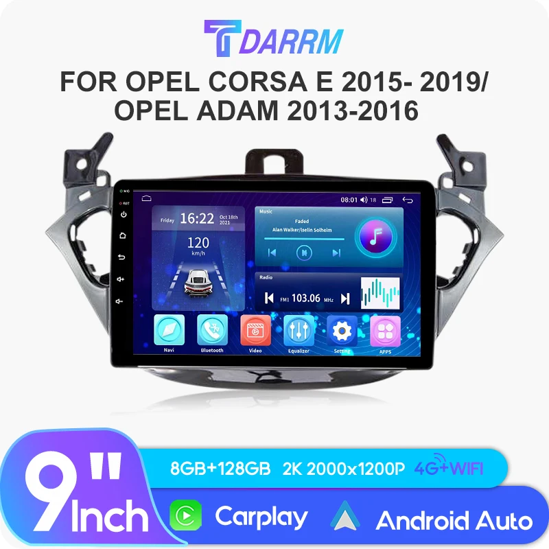 

For Opel Corsa E 2015- 2019/Opel Adam 2013-2016 Car Radio Auto Video Player Head Stereo 4G WIFI CarPlay GPS Car Multimedia
